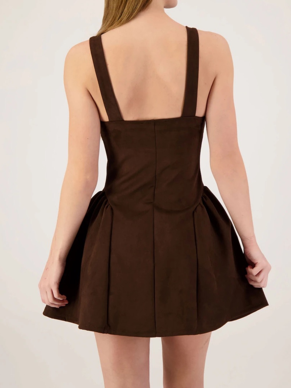 Women's Brown Sweetheart Fit-and-Flare Mini Dress - Picture 3 of 3